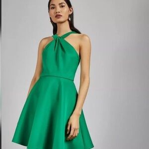 TED BAKER Green Halter-neck Dress Size 1 US Size 4